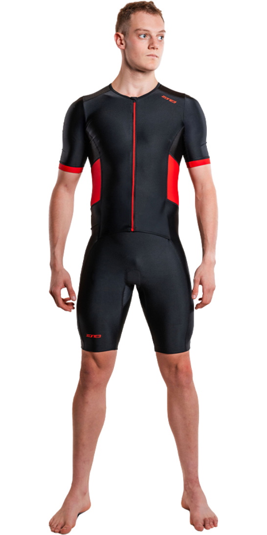 2022 2XU Mens Aero Front Zip Trisuit MT6427d - Black / White